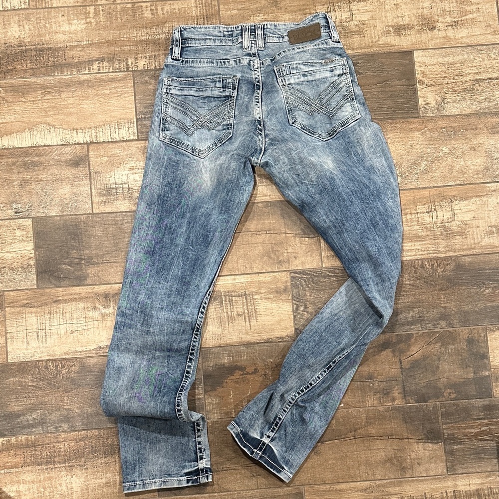 Buckle Men's Faded Blue Straight Jeans